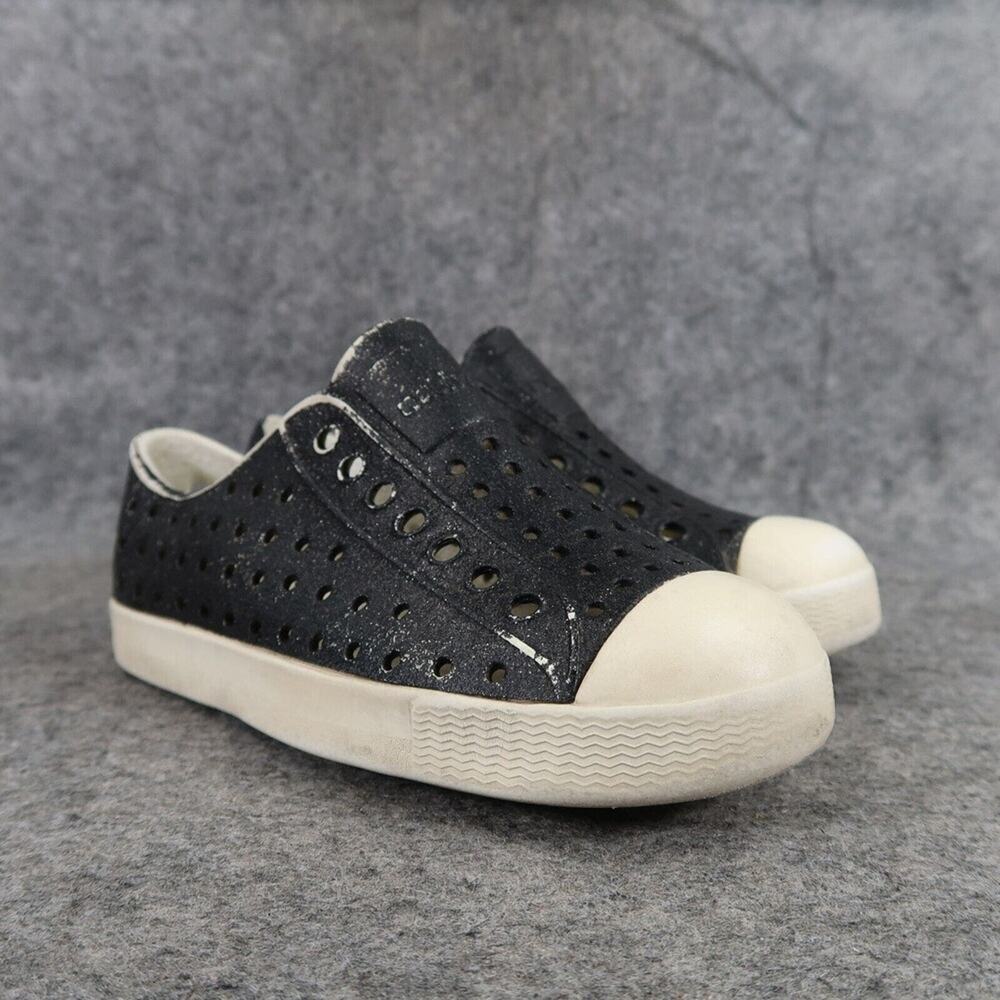 Native Shoes Kids 11 Slip On Jefferson Sneakers Toddler EVA Perforated Black Low